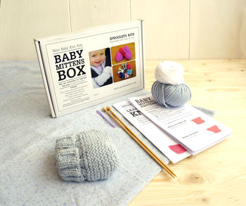 Pure Merino Baby Mittens Beginner Knitting Kit, 7 of 7