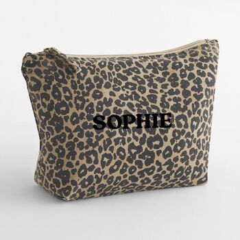 Leopard Print Toiletries Pouch Personalised, 3 of 3