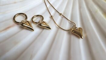 Chunky Gold Heart Jewelry Set In Personalised Pouch, 4 of 8