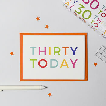 '30 Today' 30th Birthday Wrapping Paper Set, 5 of 5
