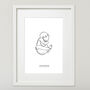 Personalised Newborn Baby Arrival Line Drawing Print, thumbnail 1 of 2