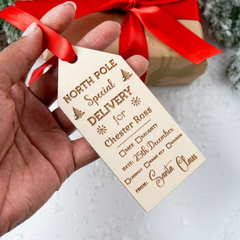 Personalised Christmas Special Delivery Stocking Tag, 4 of 5