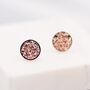 Sterling Silver Rose Gold Colour Druzy Stud Earrings, thumbnail 3 of 8