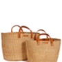 Gold And Natural Pinstripe Sisal Shopper, thumbnail 1 of 5