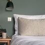 Charcoal Stripe Linen Scatter Cushion, thumbnail 1 of 6