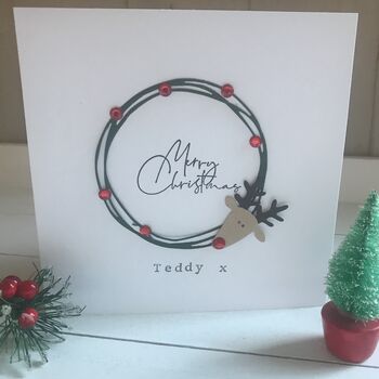 Personalised Reindeer Christmas Card, 4 of 4