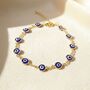 18ct Gold Plated Evil Eye Charm Bracelet, thumbnail 1 of 3
