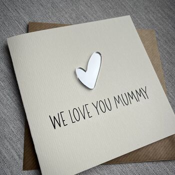 I Love You Mummy Mirror Acrylic Heart Valentine's Day Card, 2 of 5