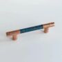 Verdigris Copper Patina T Shape Handle, Handmade Copper Pull, thumbnail 1 of 4