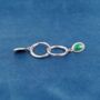 925 Sterling Silver Green Gemstone Hoop Earrings, thumbnail 5 of 7