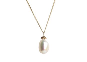 Baroque Pearl Gold Nugget Necklace, 2 of 2