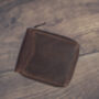 Men's Brown Leather Wallet Zip Around Rugged Leather Rfid Protected, thumbnail 2 of 7