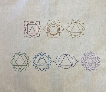 Pilates Grip Socks With Personalised Cotton Storage Bag With Embroidered Chakra, 2 of 2