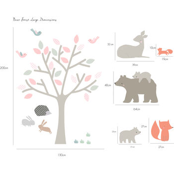 Bear Forest Fabric Wall Stickers, 4 of 4