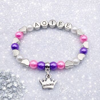 Personalised Princess Or Fairy Charm Bracelet Gift For Girls, 2 of 12