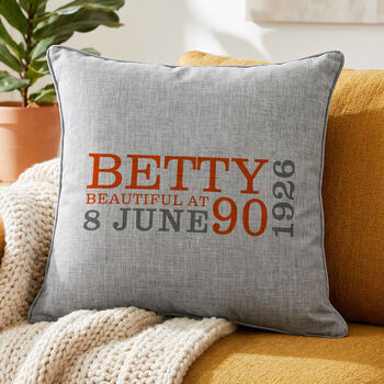 Personalised 90th Birthday Cushion, 2 of 10