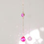 Pink Agate And Rose Quartz Mini Crystal Suncatcher 15cm, thumbnail 1 of 2