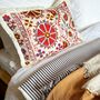 Oblong Silk Embroidered Suzani Cushion Multicoloured, thumbnail 1 of 11