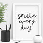 'Smile Every Day' Black White Handwritten Print, thumbnail 2 of 2