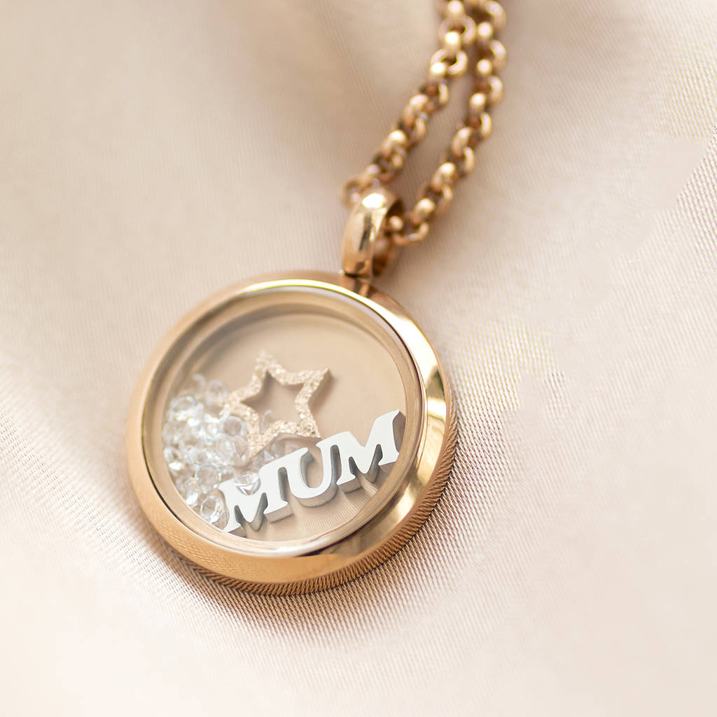 original personalised mum floating star locket
