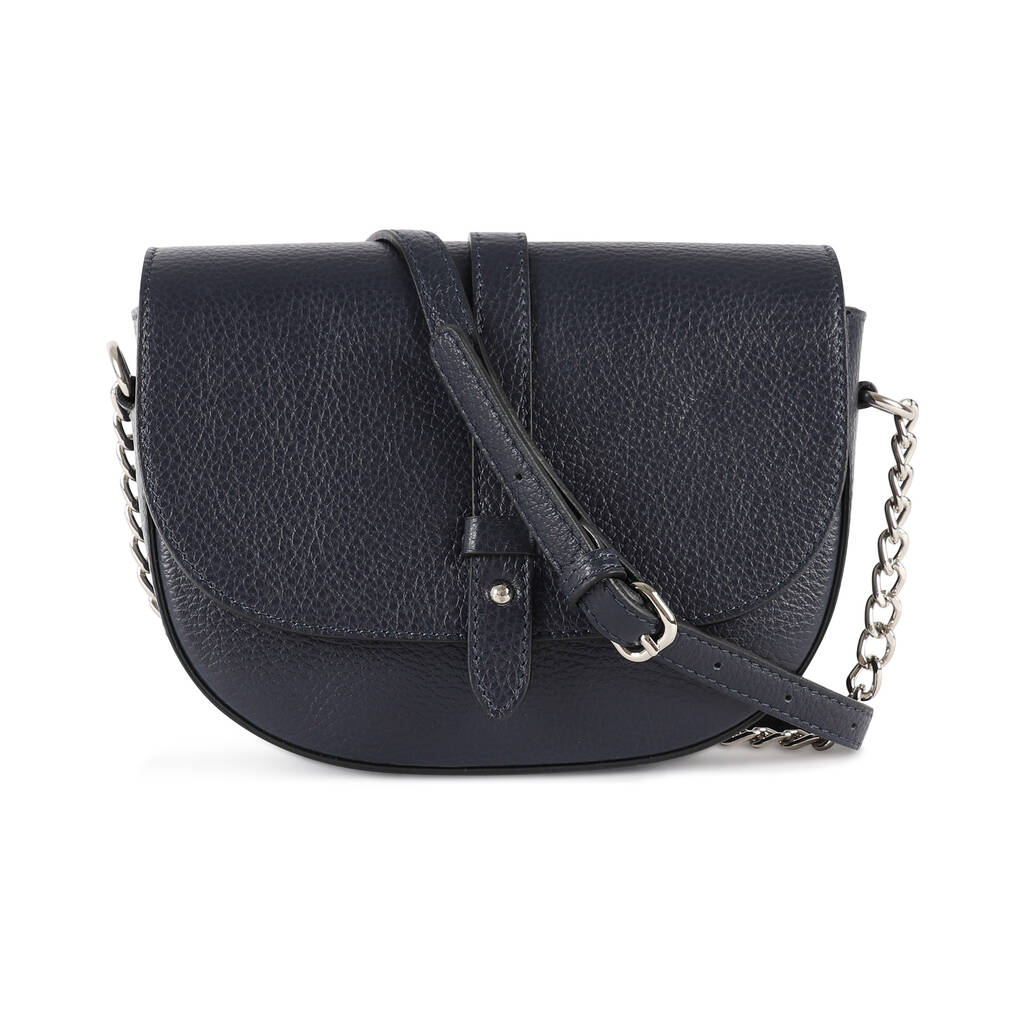 Leather Small Cross Body Saddle Bag, Navy Blue By The Leather Store ...