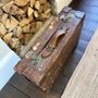 Vintage Brown Leather Monogrammed Suitcase, thumbnail 6 of 10
