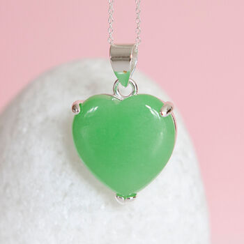 Personalised Sterling Silver Jade Heart Necklace, 4 of 12