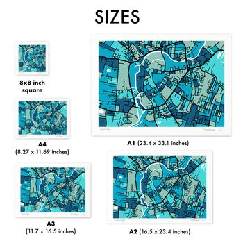 Personalised Cambridge Art Map Gift | Hand Drawn Cambridge Wall Art | Contemporary City Map, 6 of 7