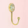 G Decor Mother Of Pearl Patterned Gold Brass Coat Hook, thumbnail 4 of 11