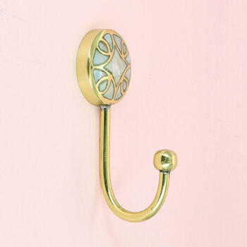 G Decor Mother Of Pearl Patterned Gold Brass Coat Hook, 4 of 11