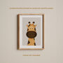 Giraffe Illustration Nursery Print In Neutral Colours, thumbnail 3 of 4