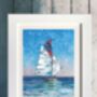 Falmouth Sailing Upcycled Paper Collage Print, thumbnail 1 of 5