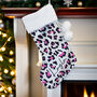Personalised Leopard Print Christmas Stocking, thumbnail 2 of 4