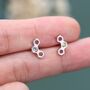 Sterling Silver Tiny Honeycomb Stud Earrings, thumbnail 4 of 11