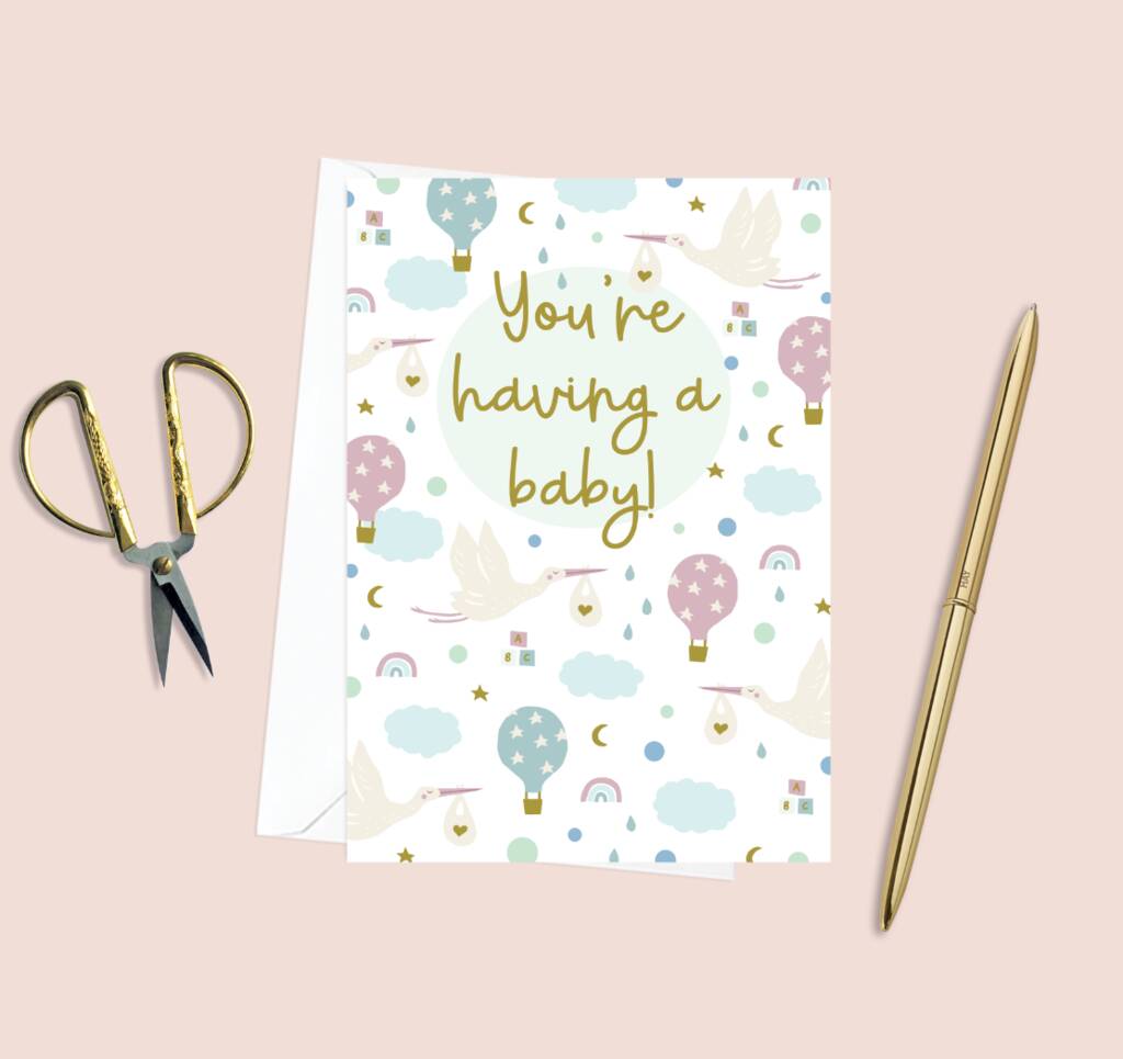 You're Having A Baby Card By Bea Baranowska Illustration