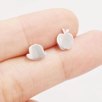 Magritte’s Apple And Bowler Hat Stud Earrings, 7 of 11