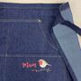 Personalised Embroidered Robin Motif Gardening Waist Apron, thumbnail 2 of 4