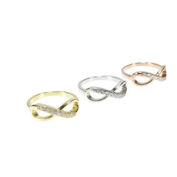 Infinity Ring, Cz, Rose Or Gold Vermeil On 925 Silver, 6 of 12