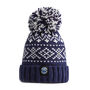 Navy Nordic Knit Reflective Super Bobble Hat, thumbnail 4 of 6