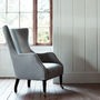 Bromley Wing Back Chair, Grey Wool, thumbnail 1 of 4