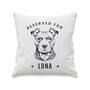 Personalised Reserved For Dog Breed Cushion, thumbnail 5 of 6