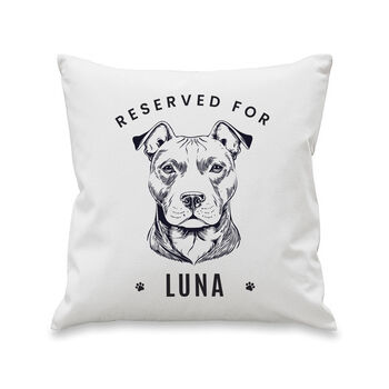 Personalised Reserved For Dog Breed Cushion, 5 of 6