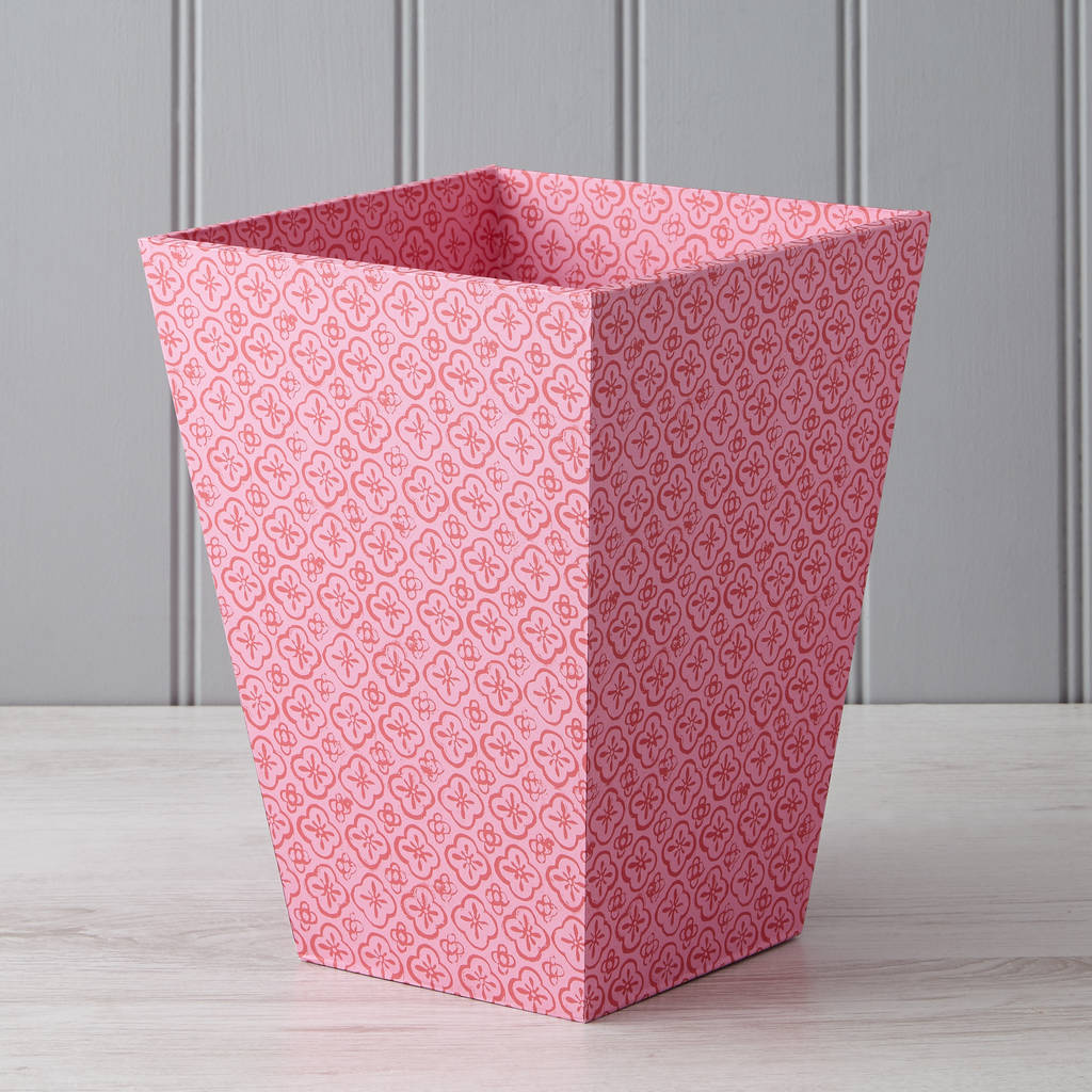 waste paper bin in pink by harris & jones
