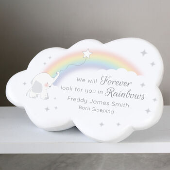 Personalised Rainbow Elephant Baby Memorial Stone, 3 of 3