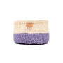 Jadala: Lavender Colour Block Woven Basket, thumbnail 3 of 9