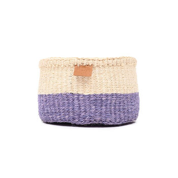 Jadala: Lavender Colour Block Woven Basket, 3 of 9