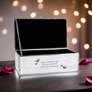 Personalised Butterflies Mirrored Jewellery Box, 3 of 6