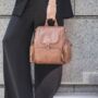 Amber Midi Tan Leather Backpack, thumbnail 7 of 10