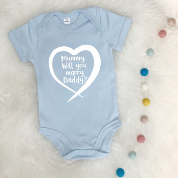 Personalised Proposal In A Heart Babygrow, 2 of 9