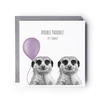 Double Trouble Twins Meerkat Card, 3 of 6